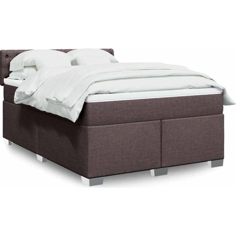 vidaXL Kontinentalseng 140x190 cm mørkebrun med pocketmadras