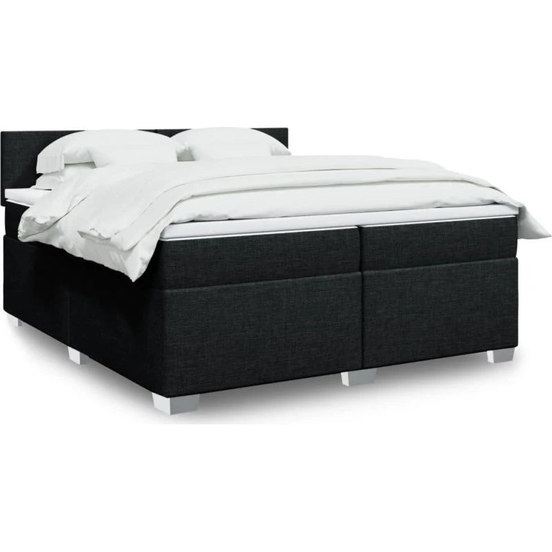 vidaXL Kontinentalseng med Pocketmadras 200x200 cm, Sort