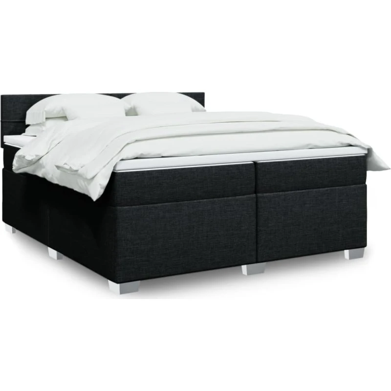vidaXL Kontinentalseng med Pocketmadras 200x200 cm Sort