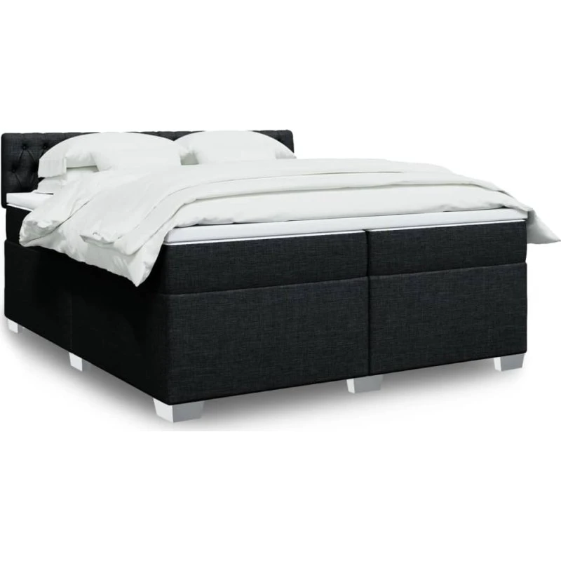 vidaXL Kontinentalseng med Pocketmadras 200x200 cm Sort