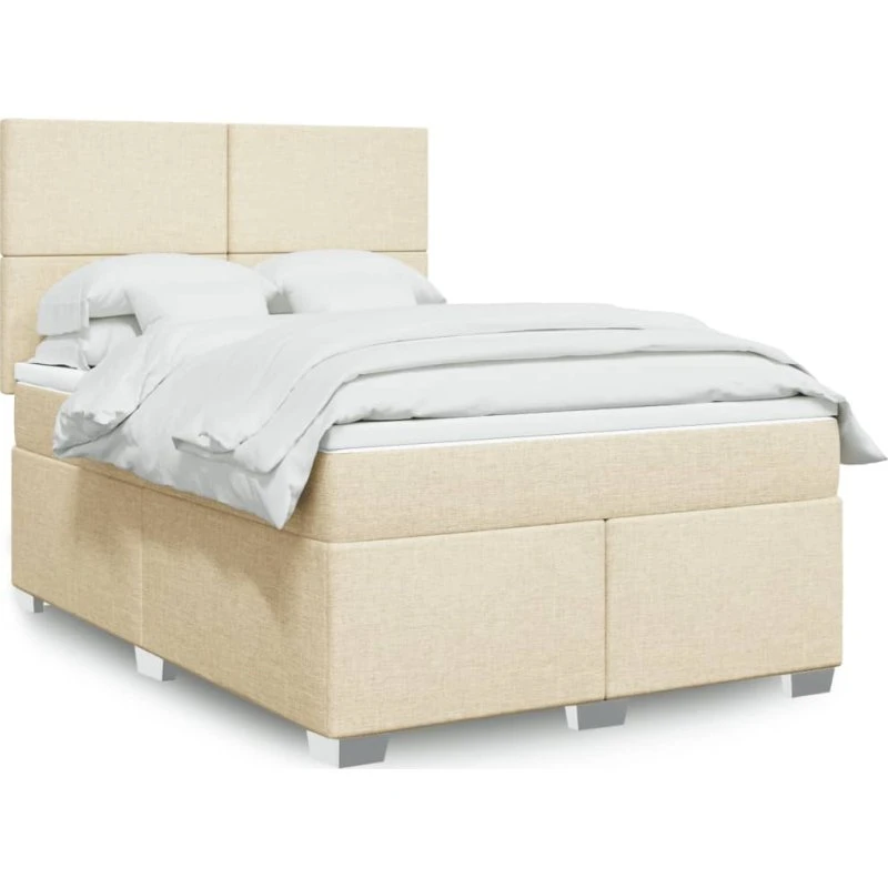 vidaXL Kontinentalseng med Pocketmadras 140x190 cm Creme
