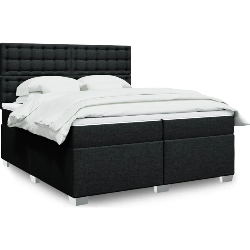 vidaXL Kontinentalseng med Pocketmadras 200x200 cm Sort