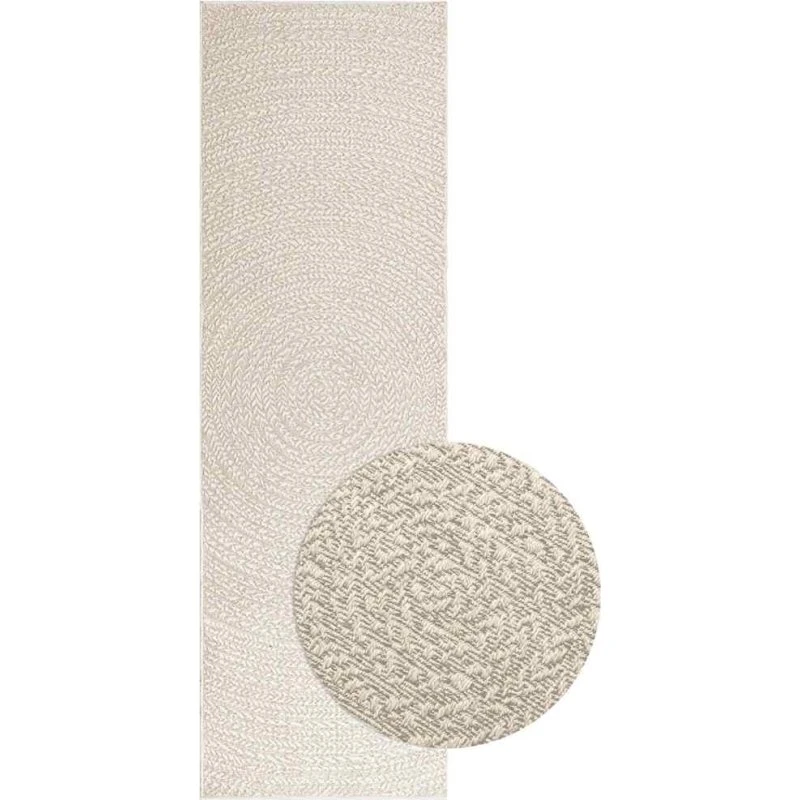 vidaXL ZIZUR gulvtæppe 80x250 cm jute-look, indendørs og udendørs