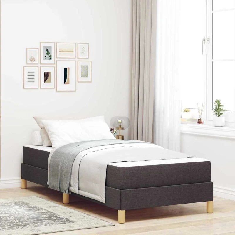 vidaXL Box Spring Seng Mørk Brun 90 x 190 cm Stof