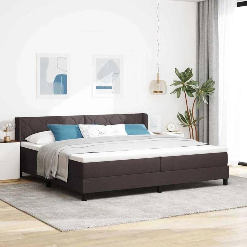 vidaXL Boxspring Seng Mørk Brun 200x200 cm