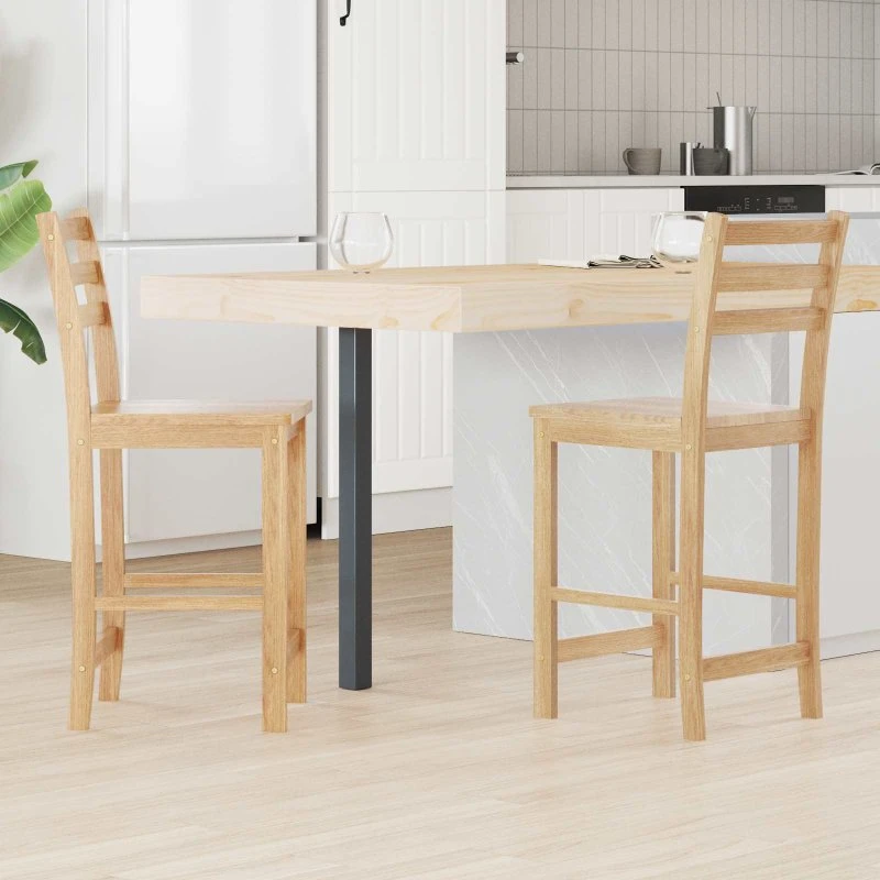vidaXL Spisestole 2 stk Naturfarvet 40 x 47,5 x 99,5 cm