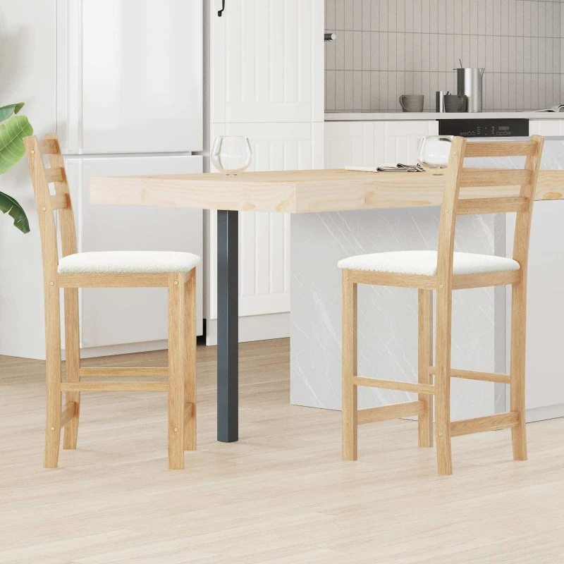 vidaXL Spisestole 2 stk Naturfarvet 40 x 47,5 x 99,5 cm