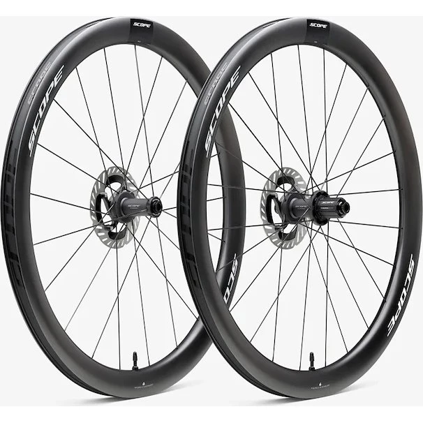 Scope R4.A 700c 45mm Carbon Hjulsæt Shimano Disc Hvide Decals