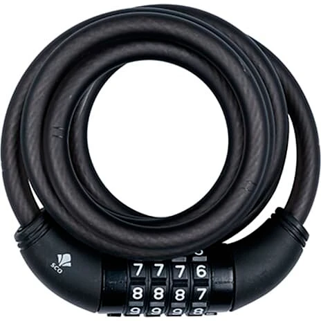 SCO spirallås med kode – sort