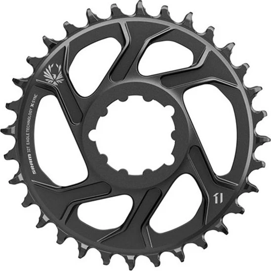 SRAM Eagle Klinge 38T 6 mm Offset Direct Mount Sort