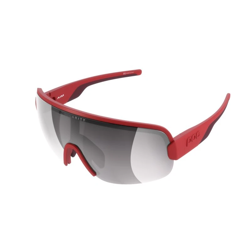 POC Aim Cykelbriller Prismane Red/Clarity Road/Silver Mirror