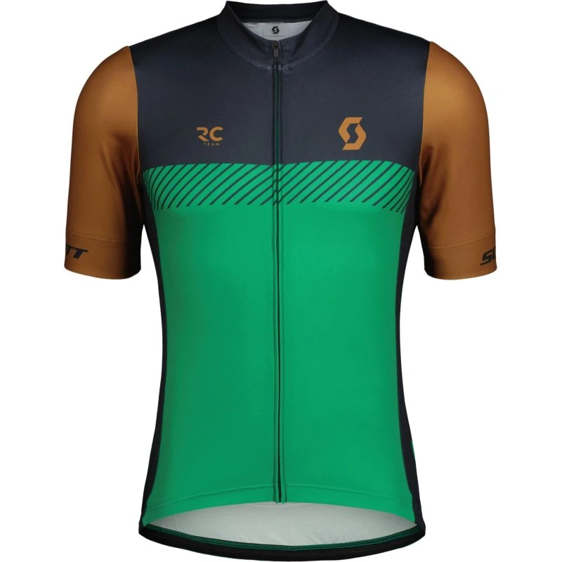 SCOTT RC Team kortærmet cykeltrøje bread brown/amazon green herre