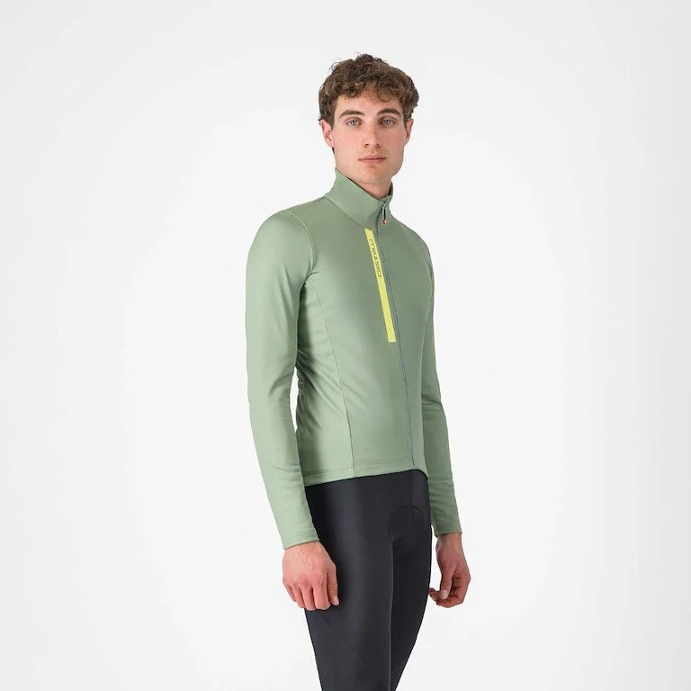 Castelli Entrata Thermal Langærmet Cykeltrøje Green Pepper/Electric Lime Herre