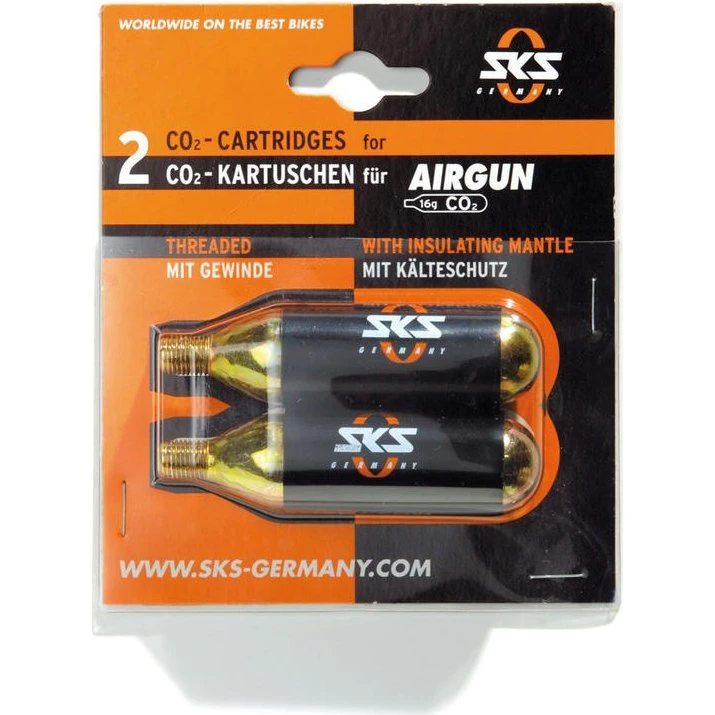 SKS Co2 Patron 16g med Gevind, 2 stk