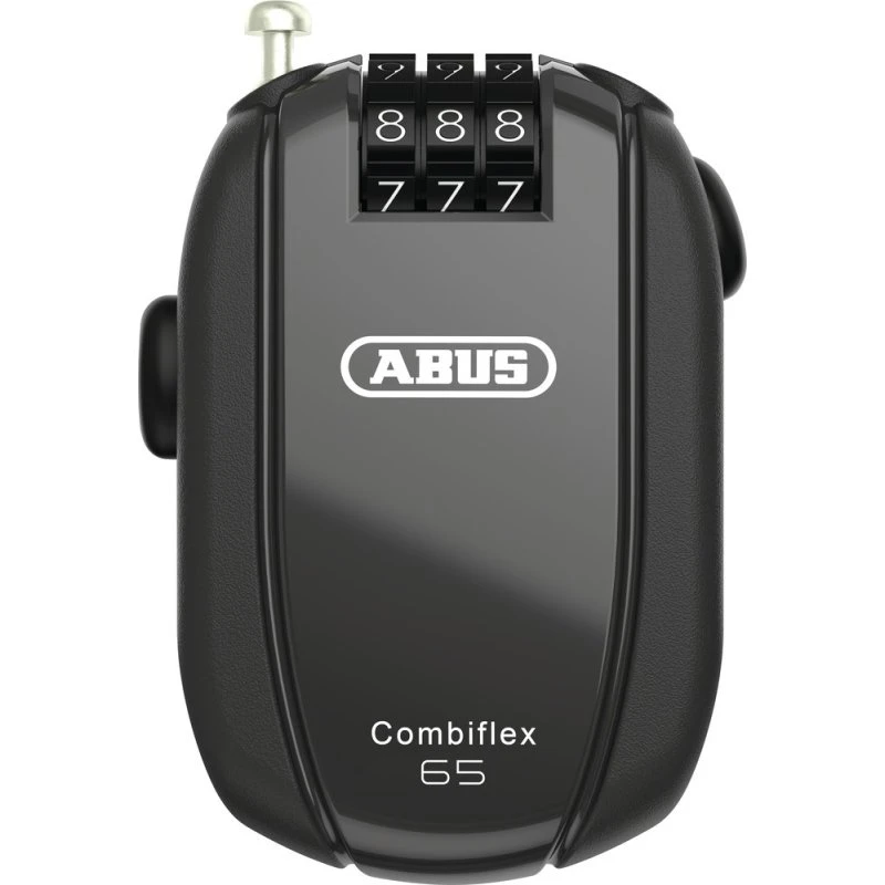 ABUS Combiflex StopOver 65 Sort, træk-ud-lås med 65 cm stålkabel