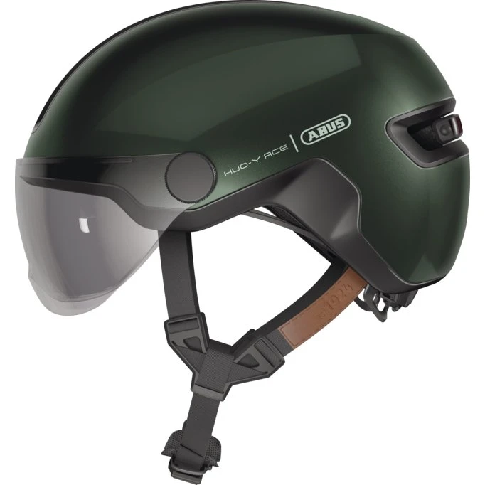 ABUS HUD-Y ACE Cykelhjelm, LED Moss Green