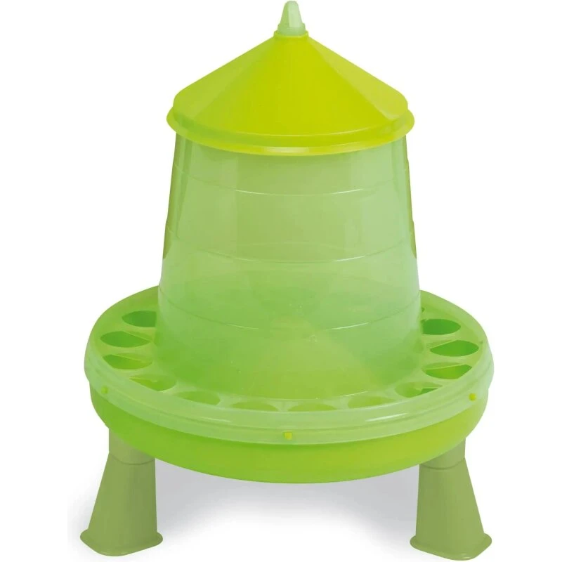 Agrarzone Plastik foderautomat med ben, grøn 4 kg