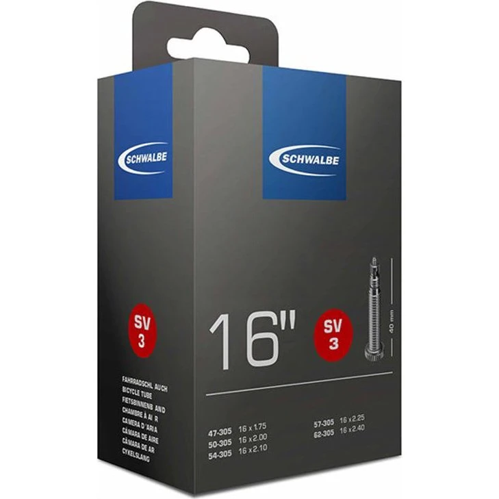 Schwalbe SV3 16x1,75-2,50 slange med 40 mm racerventil