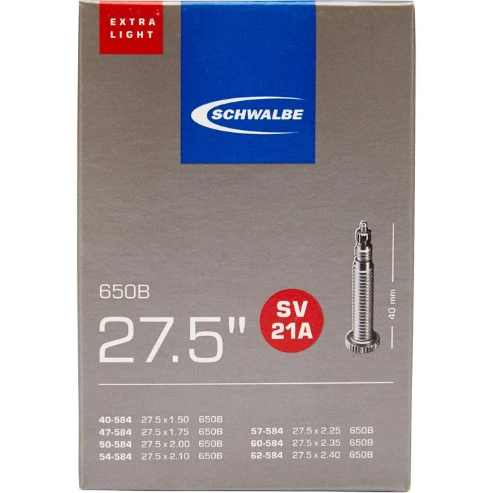 Schwalbe X-Light 27,5" slange 1,50/2,40" med Racer ventil SV21A