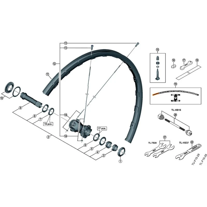 Shimano XTR eger 298mm til WH-M9000-TL-F15-29