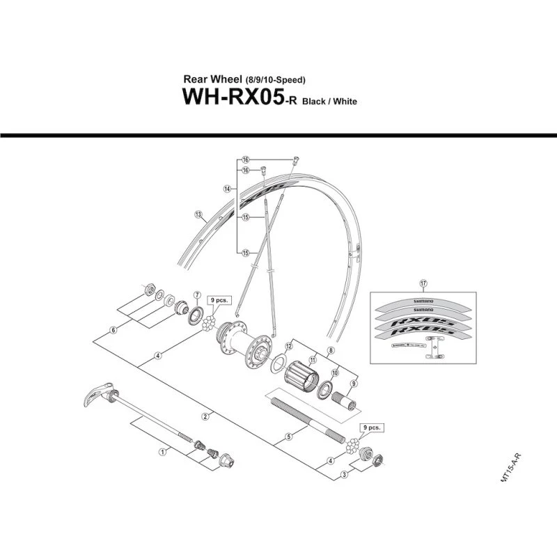 Shimano eger WH-RX05 284mm til baghjul