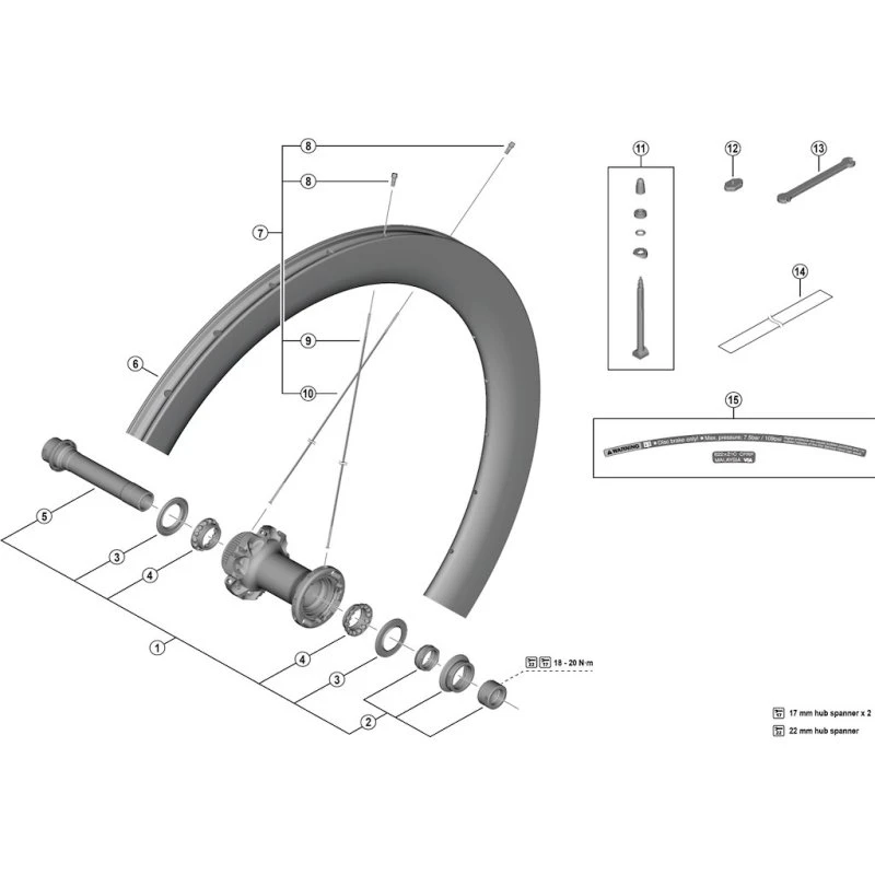 Shimano Dura Ace Eger 250mm til WH-R9270-C60-HR-TU-F