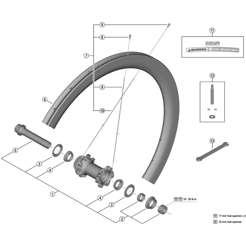 Shimano Dura Ace Eger 271mm til WH-R9270-C50-TU-F