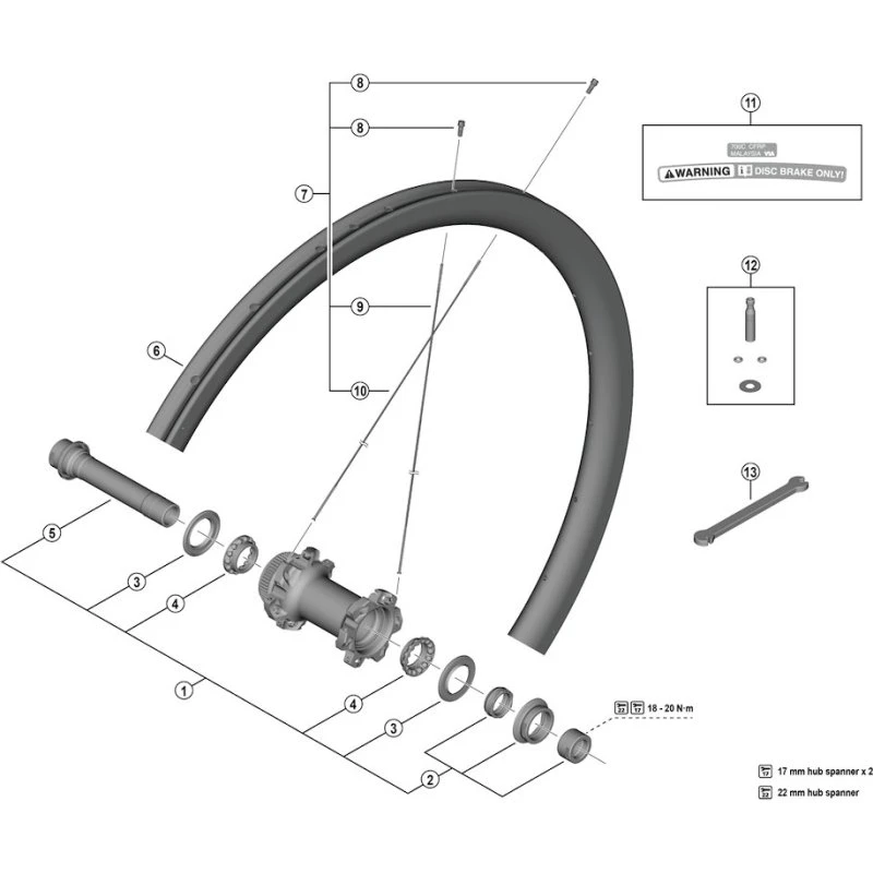 Shimano Dura Ace Eger 285mm til WH-R9270-C36-TU-F