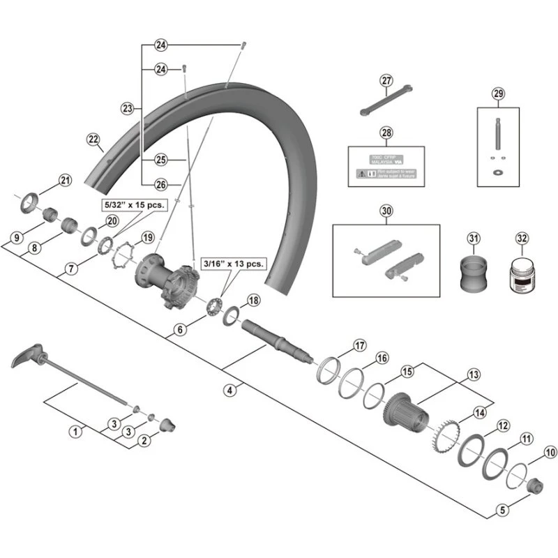 Shimano Dura Ace Stopring til baghjul WH-R9200-C50-TU-R