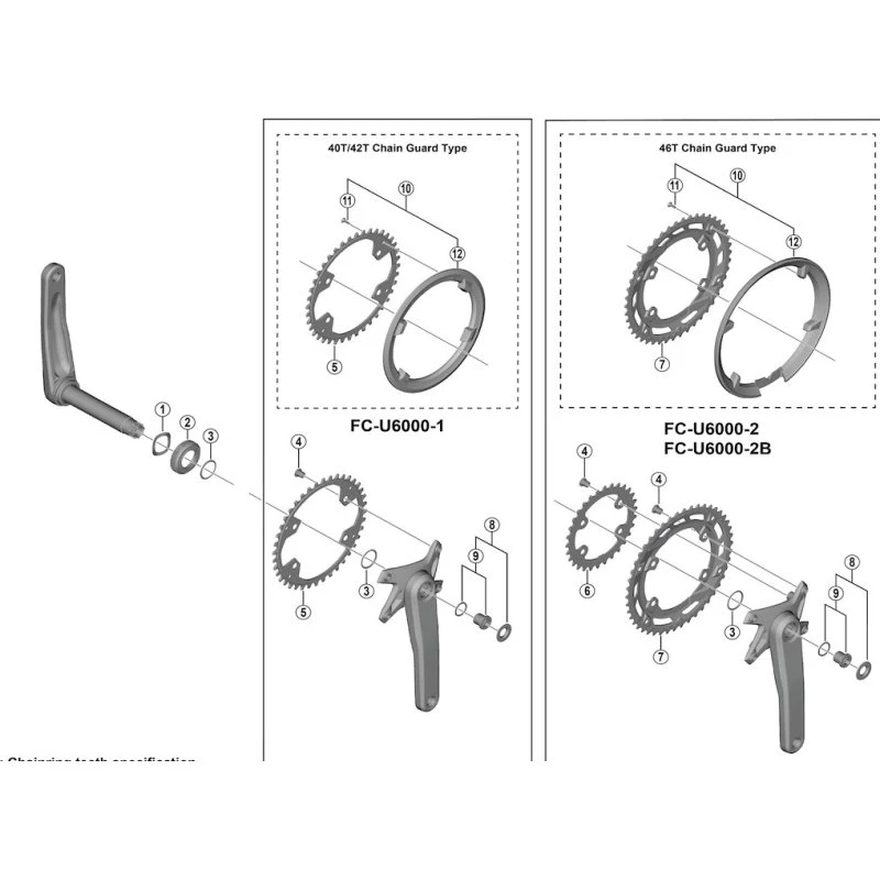 Shimano Cues Bolt Enhed til FC-U6000