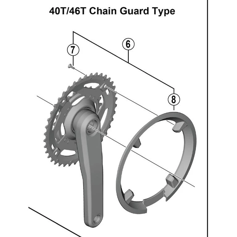Shimano Cues 46 tands kædeskærm med skruer til FC-U4010-2