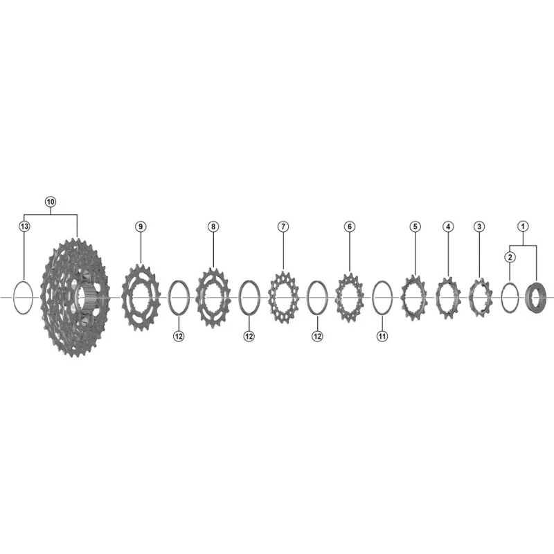 Shimano 105 12-tands TE tandhjul til CS-R7101 kassette
