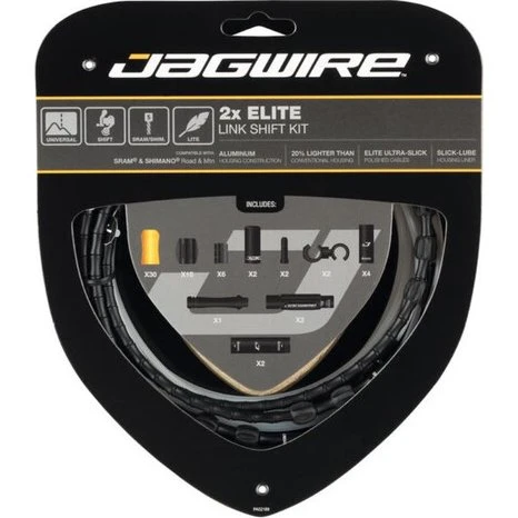 Jagwire Elite Gear Kabelsæt Road/MTB Sort