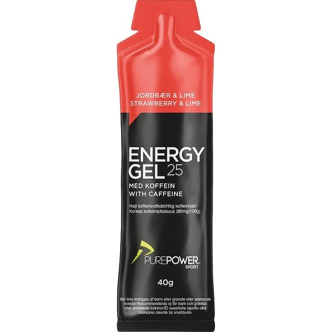 PurePower Energy Gel Jordbær/Lime 32 mg koffein 40 g