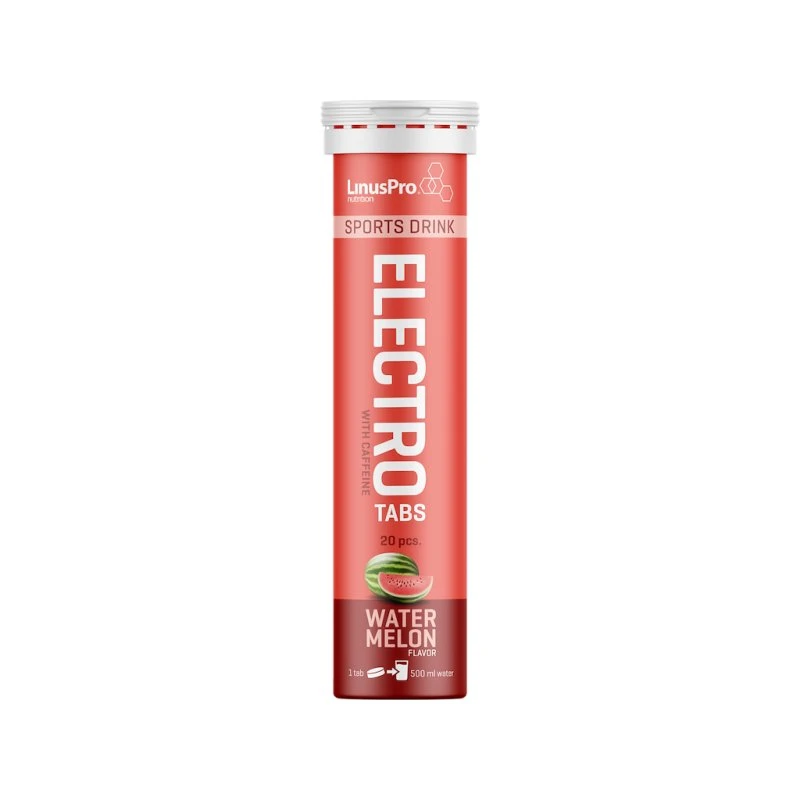 LinusPro Elektrolyt Tabs Watermelon med Koffein 20 tabs