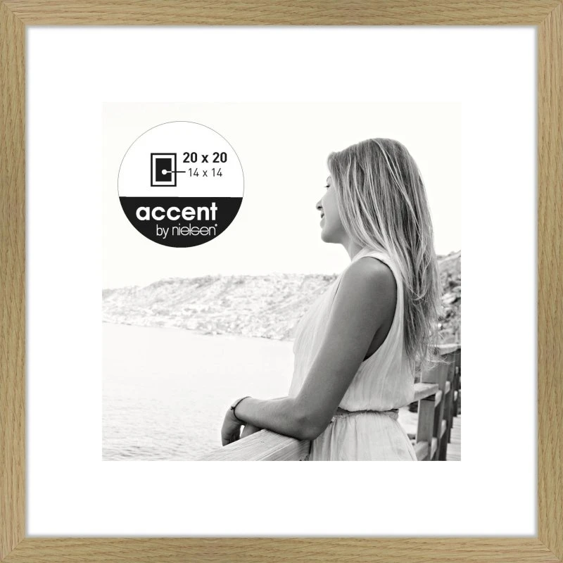 Nielsen Design Aura 20x20 cm Oak Wood Billedramme med Passepartout