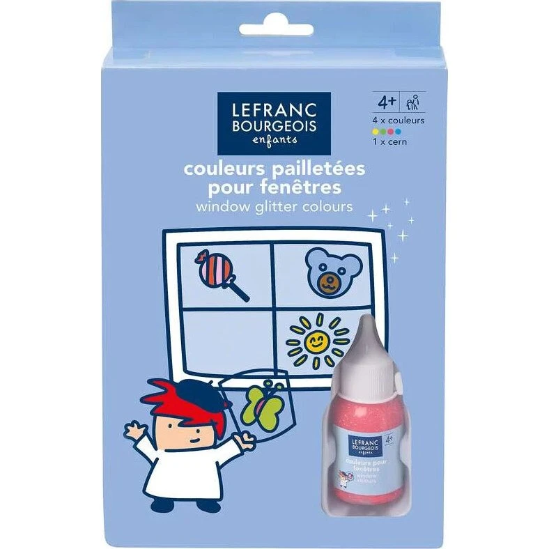 Lefranc Bourgeois Vinduesmaling med Glimmer - 4x35ml