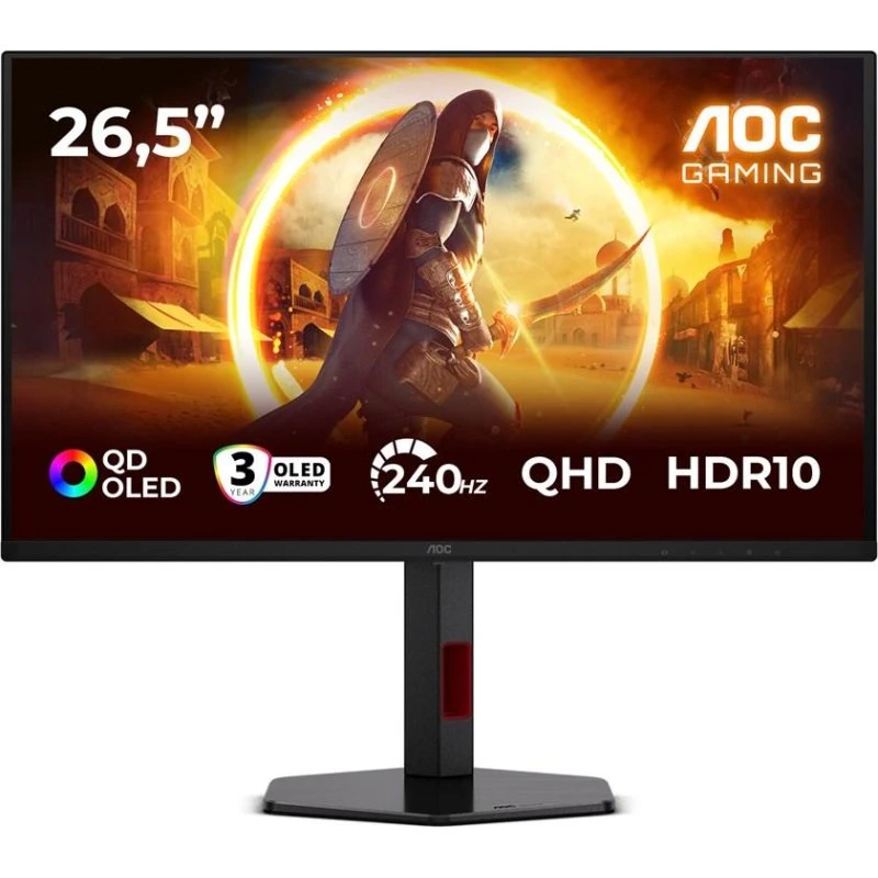 AOC G4 Q27G4ZDR 26,5" QHD QDOLED 240 Hz gaming-skærm - sort/rød