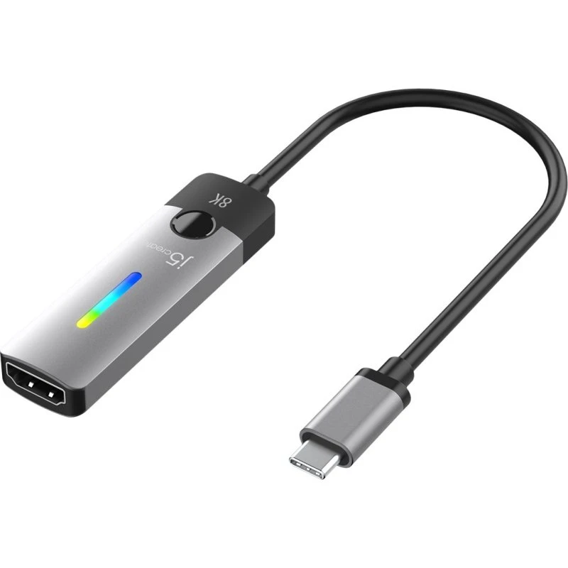 j5create JCA157 USB-C til HDMI 2.1 Adapter, rumgrå/sort, 8K & 4K144 Hz