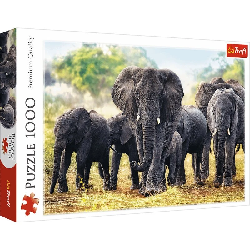Trefl African Elefanter 1000 brikker - Puslespil