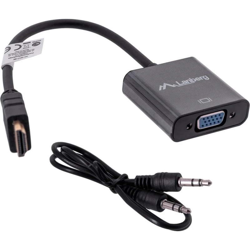Lanberg HDMI til VGA adapter 0,2 m, sort