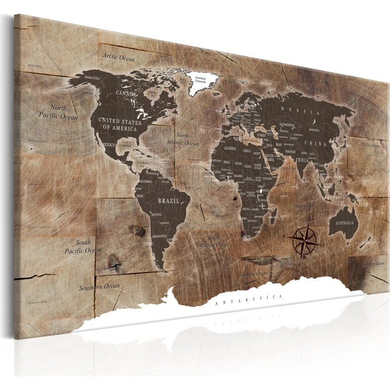 ARTGEIST World Map: Wooden Mosaic 90x60 cm