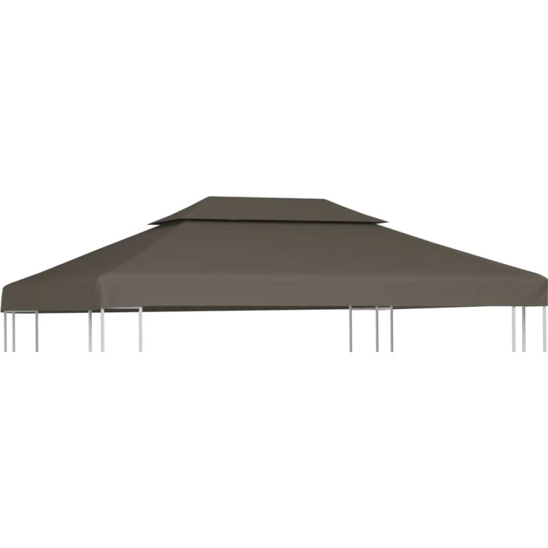 vidaXL Pavillontopdække 2 Lag 310 g/m² 4x3 m Gråbrun