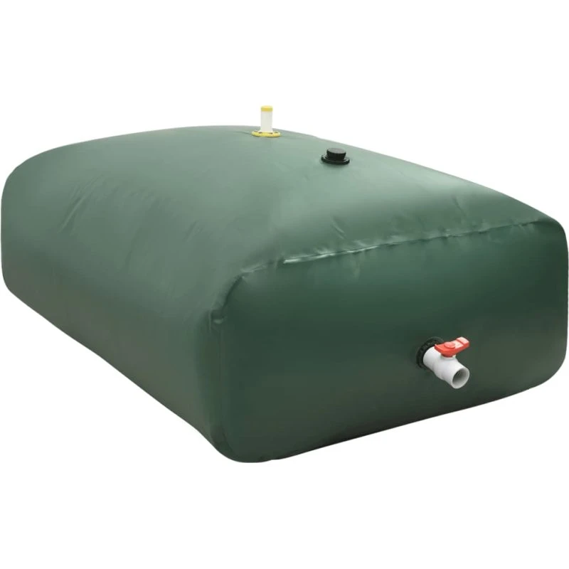 vidaXL vandtank med hane 5000 l, sammenfoldelig grøn PVC