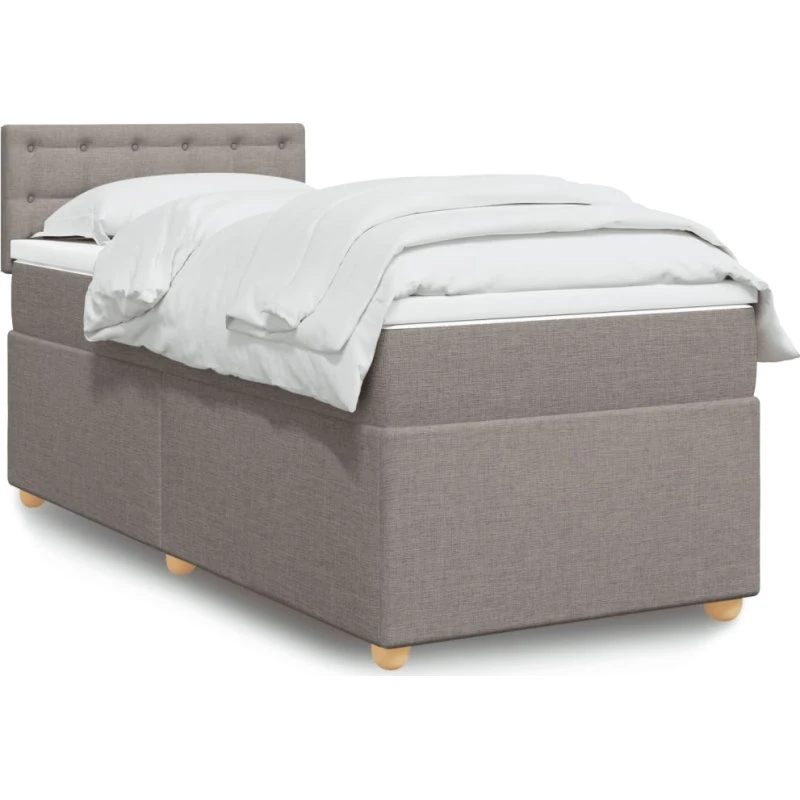 vidaXL Kontinentalseng 100x200 cm med Pocketfjedermadras Gråbrun