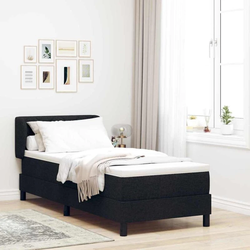 vidaXL Box Spring Seng med Madras, Sort 80x200 cm