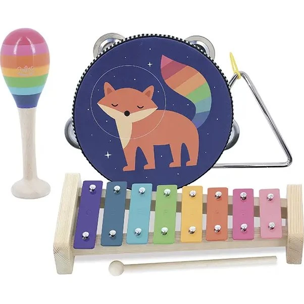 Vilac Musiksæt Rainbow af Andy Westface – 4 Træinstrumenter