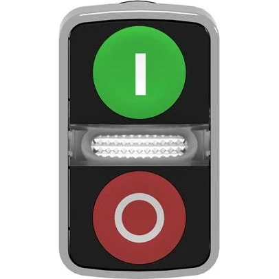 Schneider Electric Ø22 Dobbelttrykknap med LED, Grøn/Hvid/Rød