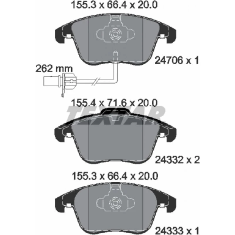TEXTAR Bremseklodser 2470601 til AUDI A4 B8, A5, A4 Allroad
