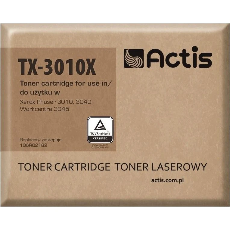 Actis TX-3010X Sort Toner, 2.300 Sider, Kompatibel med Xerox 106R02182